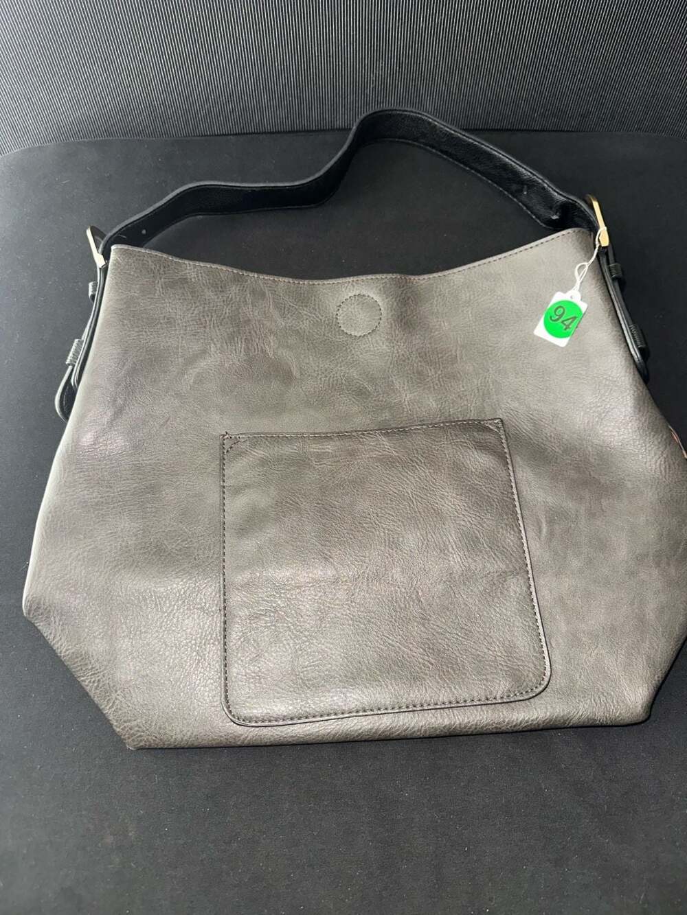 No.94 Joy Susan Reversible Vegan Leather Hobo Bag with Exterior Pocket